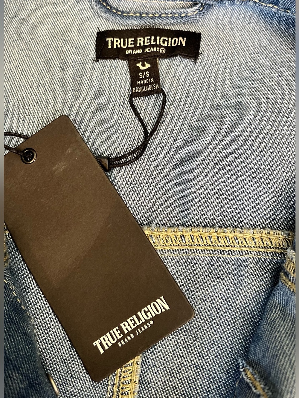 True Religion Medium Blue Denim Button-Front Mini Dress - Picture 10 of 16